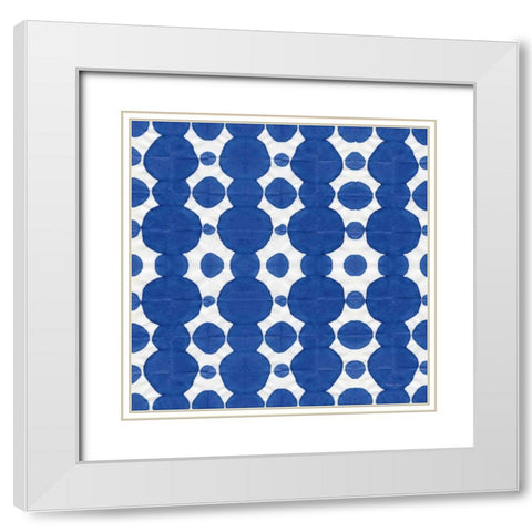 Aquarelle Blue IX White Modern Wood Framed Art Print with Double Matting by Green, Nancy