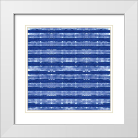 Aquarelle Blue XII White Modern Wood Framed Art Print with Double Matting by Green, Nancy