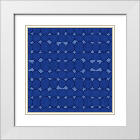 Aquarelle Blue XIII White Modern Wood Framed Art Print with Double Matting by Green, Nancy