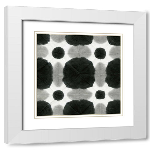 Aquarelle Black and White Square I White Modern Wood Framed Art Print with Double Matting by Green, Nancy