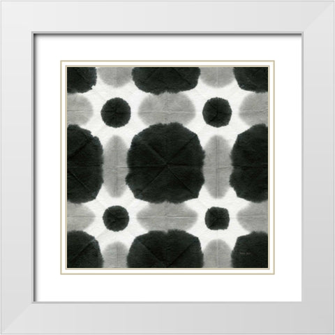 Aquarelle Black and White Square I White Modern Wood Framed Art Print with Double Matting by Green, Nancy