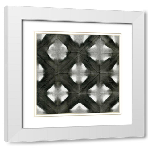 Aquarelle Black and White Square II White Modern Wood Framed Art Print with Double Matting by Green, Nancy