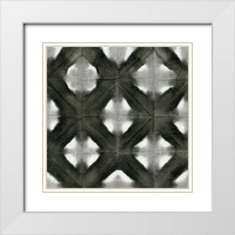 Aquarelle Black and White Square II White Modern Wood Framed Art Print with Double Matting by Green, Nancy