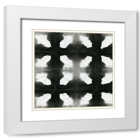 Aquarelle Black and White Square III White Modern Wood Framed Art Print with Double Matting by Green, Nancy