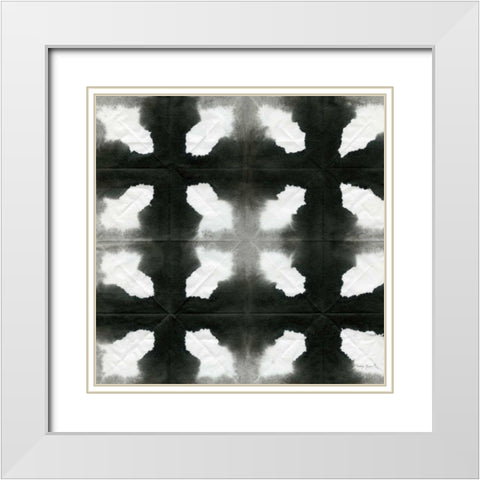 Aquarelle Black and White Square III White Modern Wood Framed Art Print with Double Matting by Green, Nancy