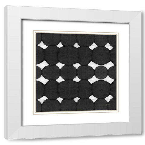 Aquarelle Black and White Square IV White Modern Wood Framed Art Print with Double Matting by Green, Nancy