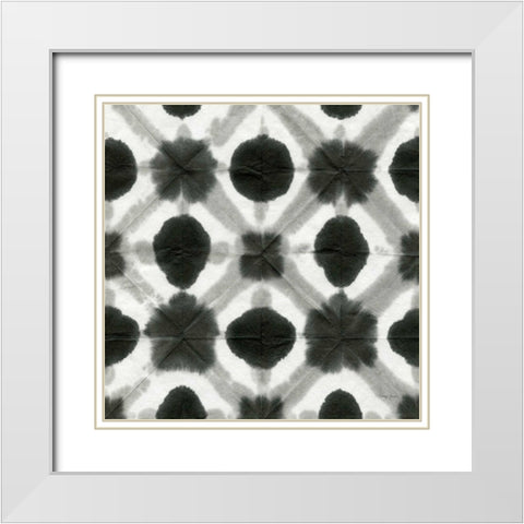 Aquarelle Black and White Square V White Modern Wood Framed Art Print with Double Matting by Green, Nancy
