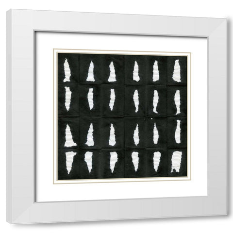 Aquarelle Black and White Square VI White Modern Wood Framed Art Print with Double Matting by Green, Nancy