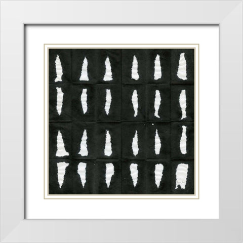 Aquarelle Black and White Square VI White Modern Wood Framed Art Print with Double Matting by Green, Nancy