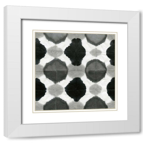 Aquarelle Black and White Square VIII White Modern Wood Framed Art Print with Double Matting by Green, Nancy