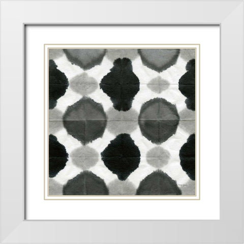 Aquarelle Black and White Square VIII White Modern Wood Framed Art Print with Double Matting by Green, Nancy