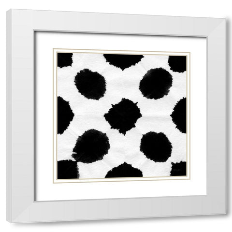Aquarelle Black and White Square IX White Modern Wood Framed Art Print with Double Matting by Green, Nancy