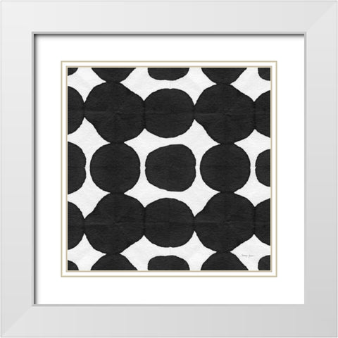 Aquarelle Black and White Square X White Modern Wood Framed Art Print with Double Matting by Green, Nancy