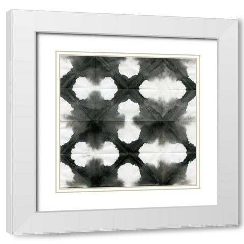 Aquarelle Black and White Square XIII White Modern Wood Framed Art Print with Double Matting by Green, Nancy