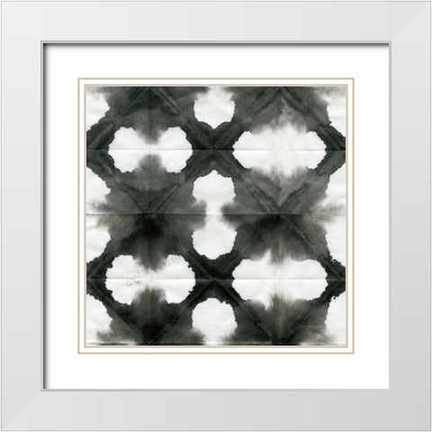 Aquarelle Black and White Square XIII White Modern Wood Framed Art Print with Double Matting by Green, Nancy