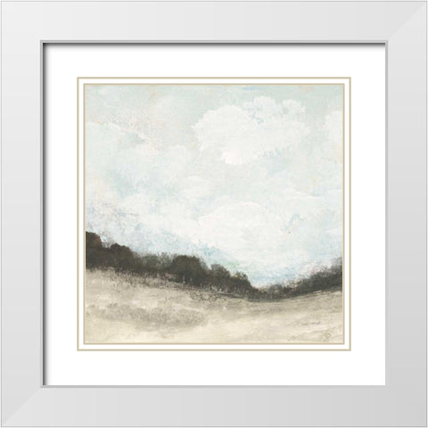 In the Field Square II Neutral White Modern Wood Framed Art Print with Double Matting by Warrick, Cheryl