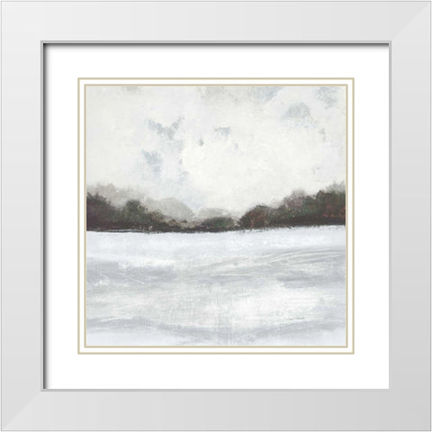 This Place IV Neutral White Modern Wood Framed Art Print with Double Matting by Warrick, Cheryl