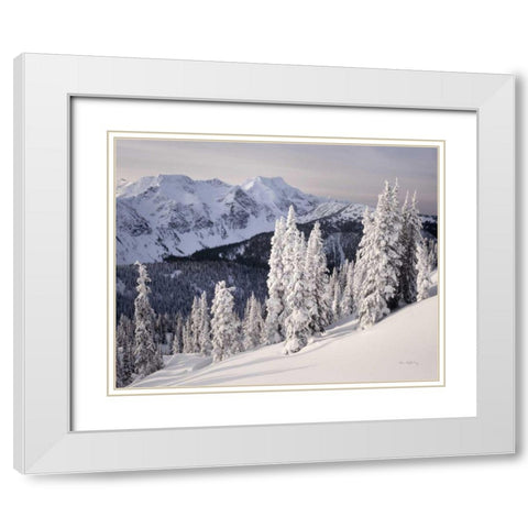 Cariboo Mountains White Modern Wood Framed Art Print with Double Matting by Majchrowicz, Alan