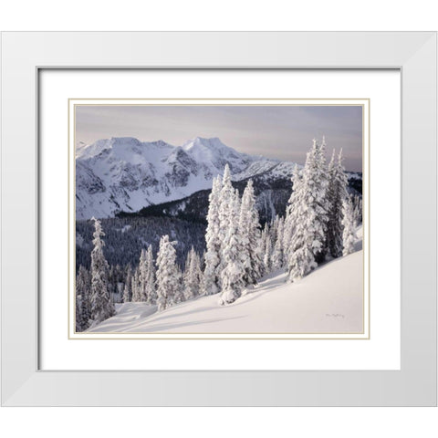 Cariboo Mountains White Modern Wood Framed Art Print with Double Matting by Majchrowicz, Alan