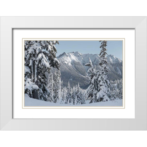 Nooksack Ridge in Winter White Modern Wood Framed Art Print with Double Matting by Majchrowicz, Alan