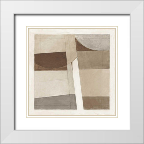 Sunny Side Up Brown White Modern Wood Framed Art Print with Double Matting by Schick, Mike