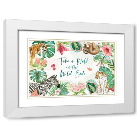 From the Jungle I White Modern Wood Framed Art Print with Double Matting by Grove, Beth