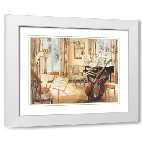 My Sons Cello White Modern Wood Framed Art Print with Double Matting by Hageman, Marilyn