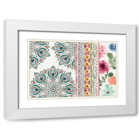 Bohemian Vibes I White Modern Wood Framed Art Print with Double Matting by June, Dina