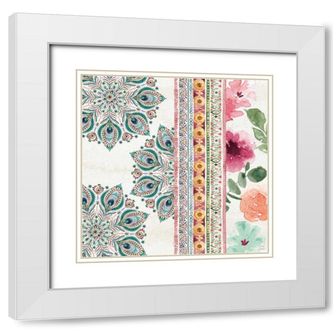 Bohemian Vibes II White Modern Wood Framed Art Print with Double Matting by June, Dina