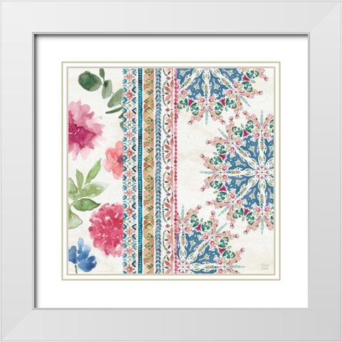 Bohemian Vibes III White Modern Wood Framed Art Print with Double Matting by June, Dina