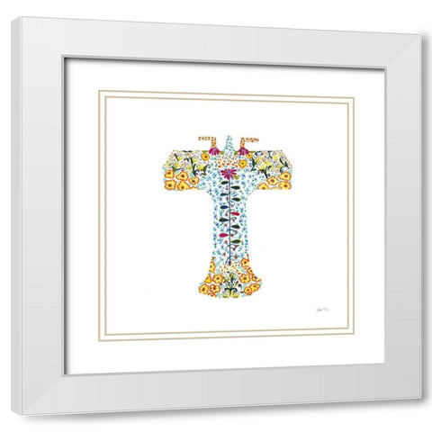 Flower Garden Sink White Modern Wood Framed Art Print with Double Matting by Davis, Joan E.