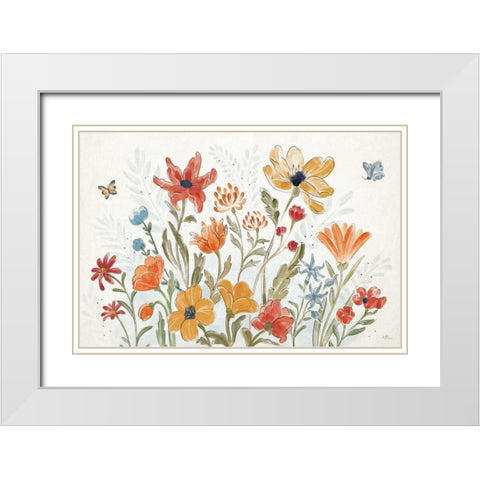 Spiced Petals I White Modern Wood Framed Art Print with Double Matting by Penner, Janelle