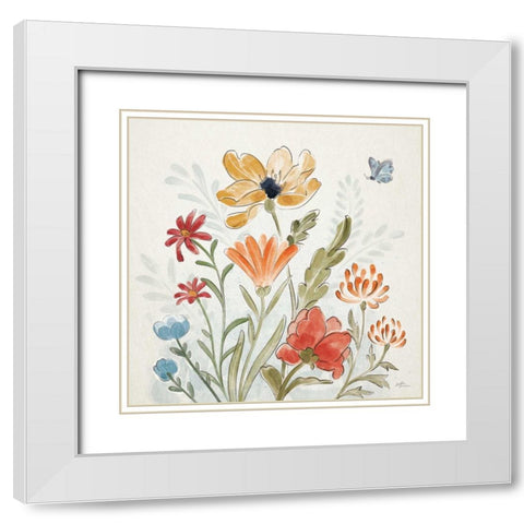 Spiced Petals III White Modern Wood Framed Art Print with Double Matting by Penner, Janelle
