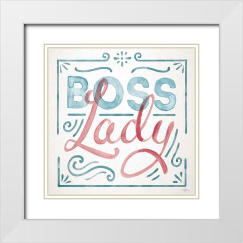 Boss Lady I White Modern Wood Framed Art Print with Double Matting by Penner, Janelle