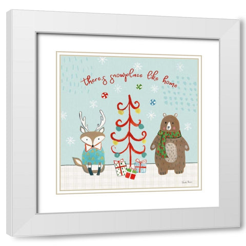 Neighborhood Holiday III White Modern Wood Framed Art Print with Double Matting by Zaman, Farida