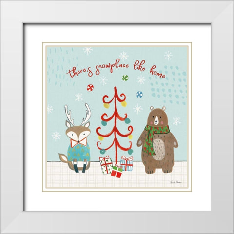 Neighborhood Holiday III White Modern Wood Framed Art Print with Double Matting by Zaman, Farida