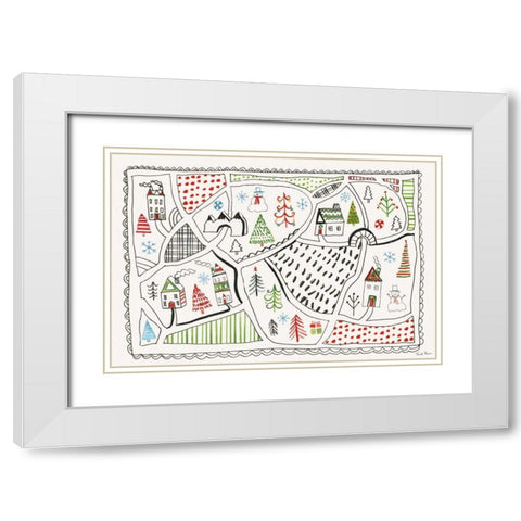 Neighborhood Holiday IV White Modern Wood Framed Art Print with Double Matting by Zaman, Farida