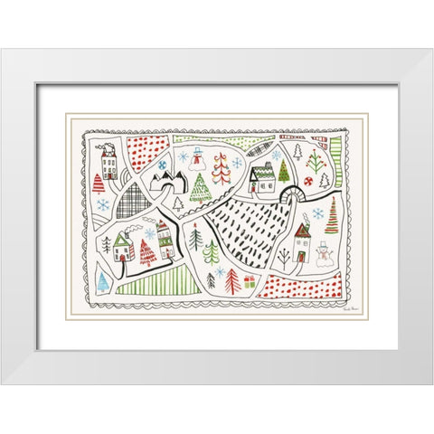 Neighborhood Holiday IV White Modern Wood Framed Art Print with Double Matting by Zaman, Farida