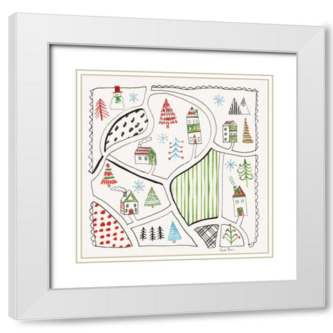 Neighborhood Holiday VI White Modern Wood Framed Art Print with Double Matting by Zaman, Farida