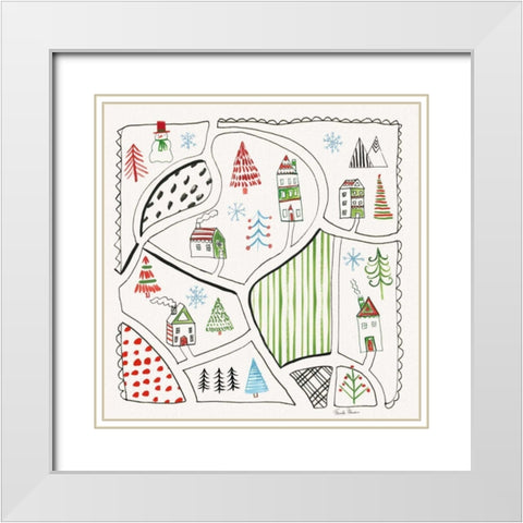 Neighborhood Holiday VI White Modern Wood Framed Art Print with Double Matting by Zaman, Farida