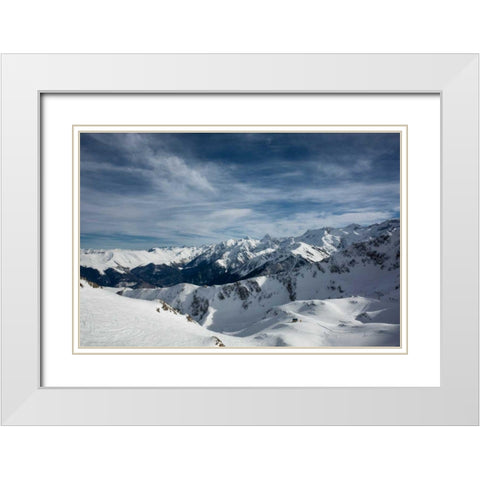 Mountain Cabin White Modern Wood Framed Art Print with Double Matting by Eichman, Andre