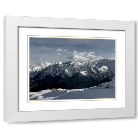 Snowcapped Mountains White Modern Wood Framed Art Print with Double Matting by Eichman, Andre