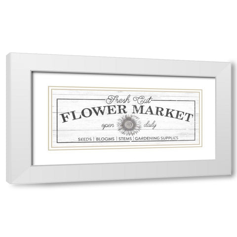 Flower Market I White Modern Wood Framed Art Print with Double Matting by Wild Apple Portfolio
