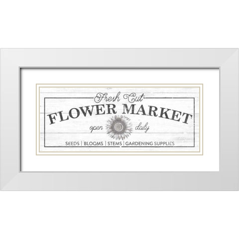 Flower Market I White Modern Wood Framed Art Print with Double Matting by Wild Apple Portfolio