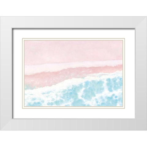 Sky Seaview I No Umbrellas Pink White Modern Wood Framed Art Print with Double Matting by Wiens, James