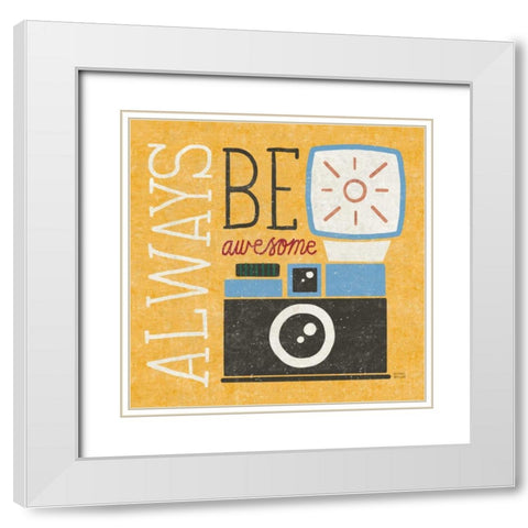 Retro Desktop Camera v2 White Modern Wood Framed Art Print with Double Matting by Mullan, Michael
