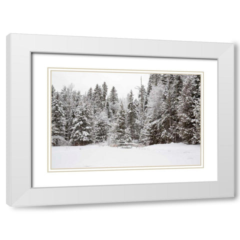 Over the Bridge White Modern Wood Framed Art Print with Double Matting by Aledanda