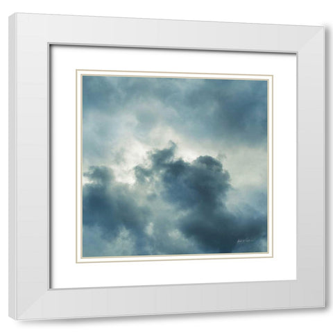 Cloud Circle II Crop Bright White Modern Wood Framed Art Print with Double Matting by Eichman, Andre