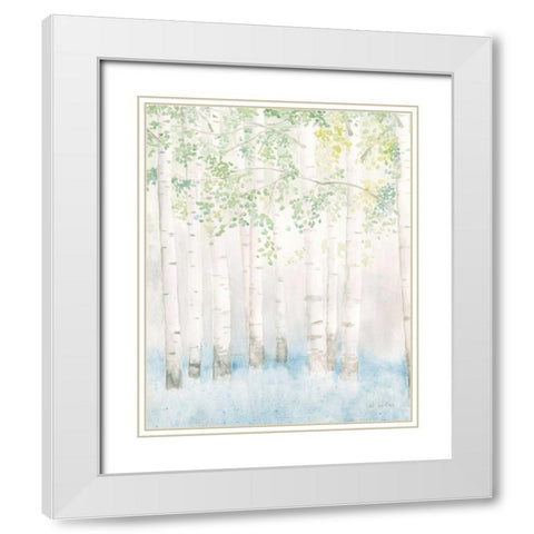 Soft Birches II White Modern Wood Framed Art Print with Double Matting by Wiens, James