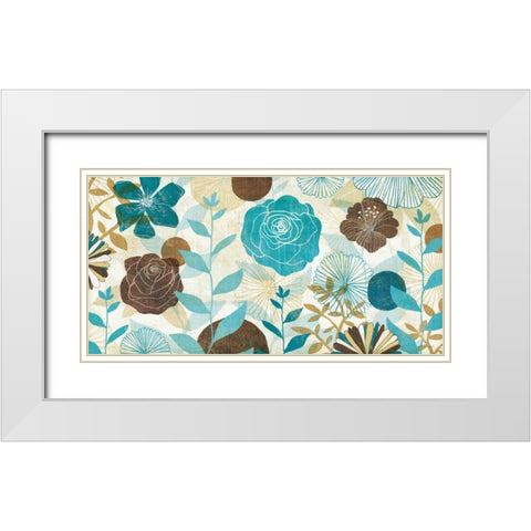 Floral Burst White Modern Wood Framed Art Print with Double Matting by Mullan, Michael